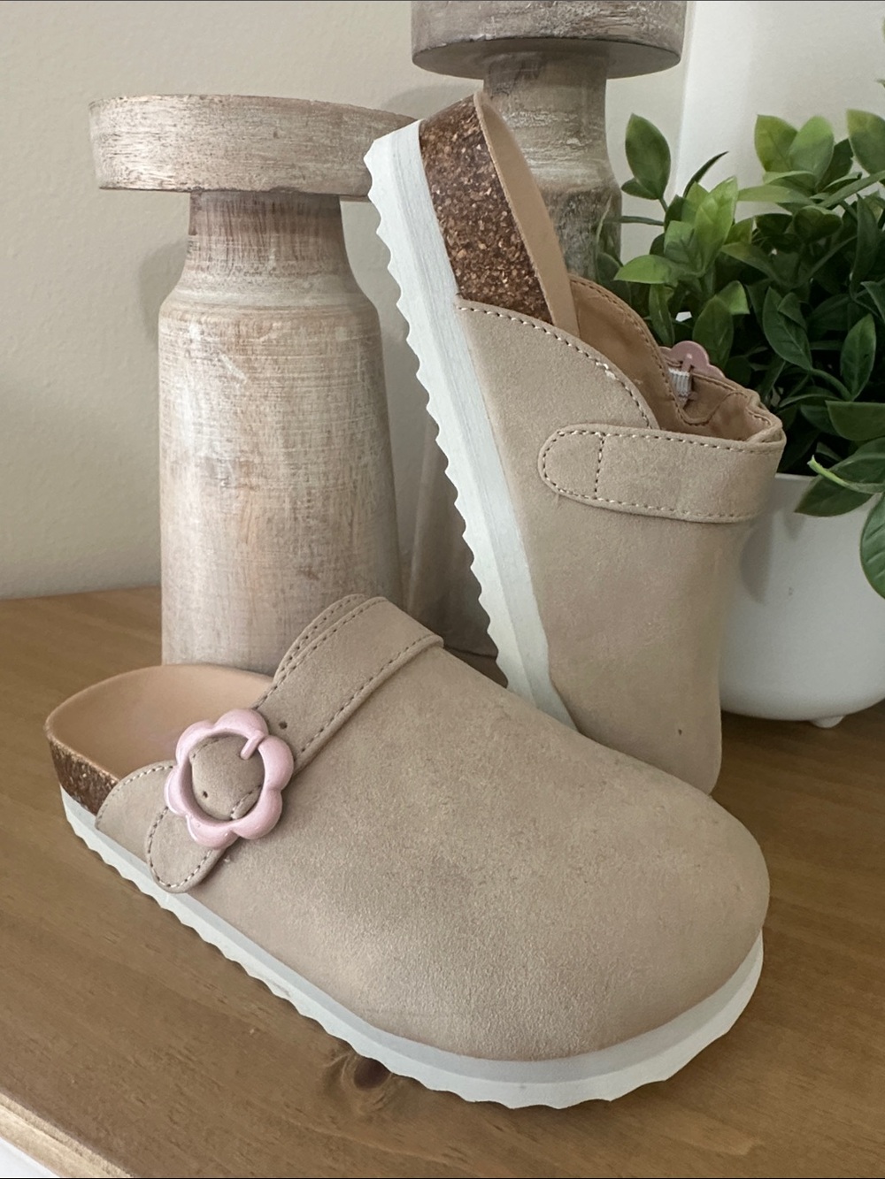 JUSTICE Slip-On Clogs with Pink Flower Buckle